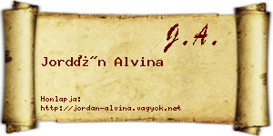 Jordán Alvina névjegykártya